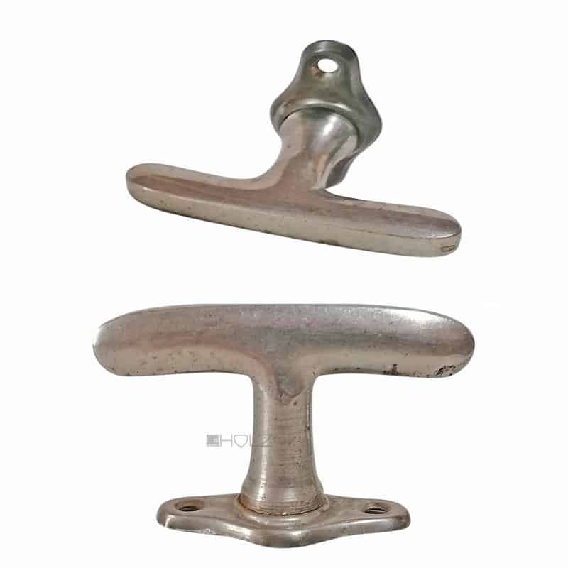 Fensterolive vernickelt Avantgarde Bauhaus Fenstergriff 82mm 43