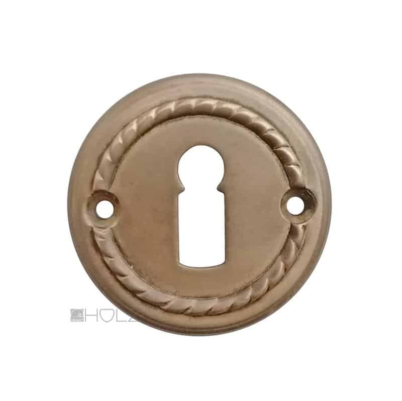 Schlüsselschild antik Tür Schlüsselrosette Messing rund Seil Rosette 53mm