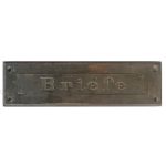 Jugendstil Briefklappe Briefschlitz Briefeinwurf alt Stahl 5.7x20cm