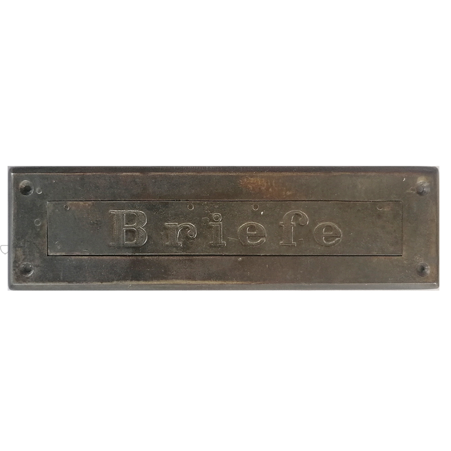 Jugendstil Briefklappe Briefschlitz Briefeinwurf alt Stahl 5.7x20cm