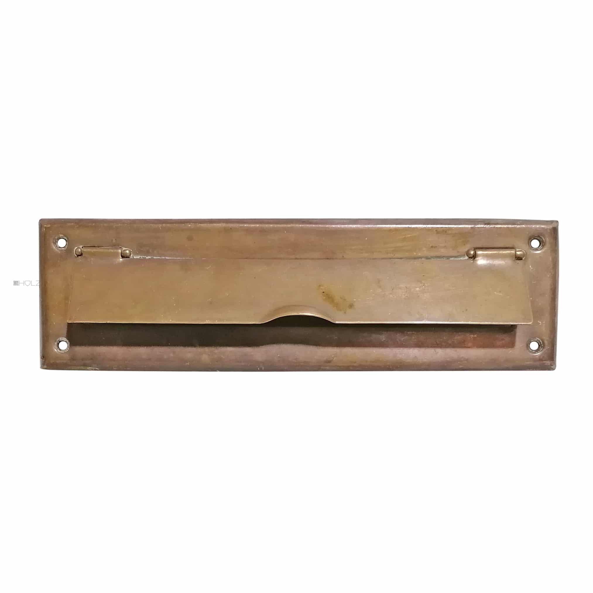 Briefklappe 1920er Briefschlitz Briefeinwurf Messingblech alt 23cm