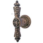 Türknauf antik Türgriff alt Fenstergriff prächtig mit Rosette 104mm