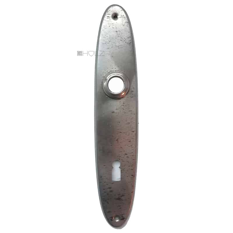 Langschild 1920er Stahl oval vernickelt 45x226-15.3x78