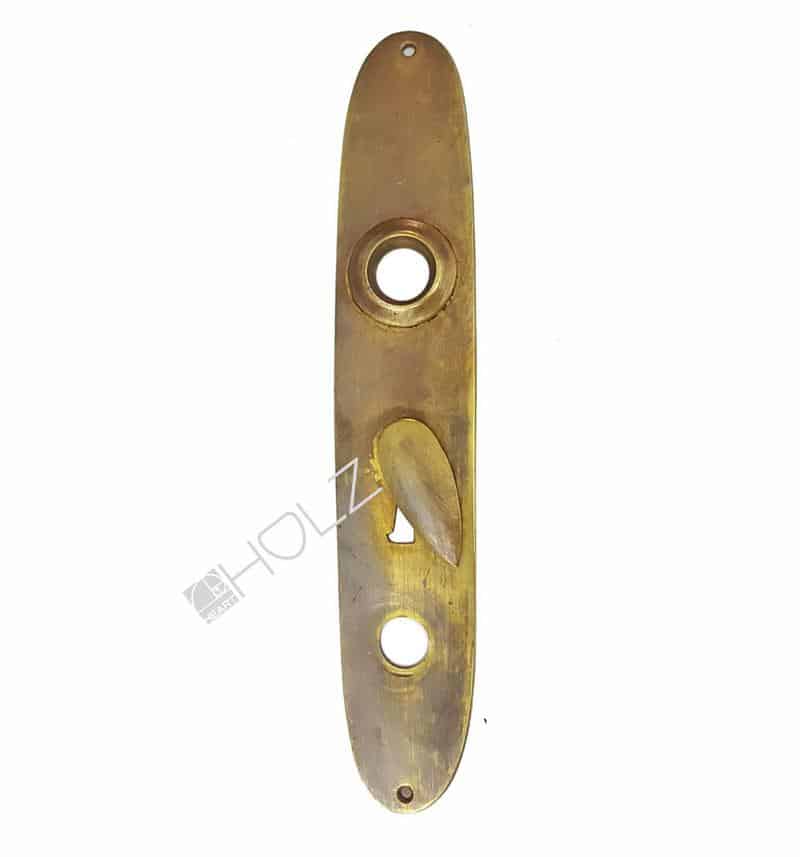 Langschild antik Messing oval Nachtriegel alt 16.5mm 64