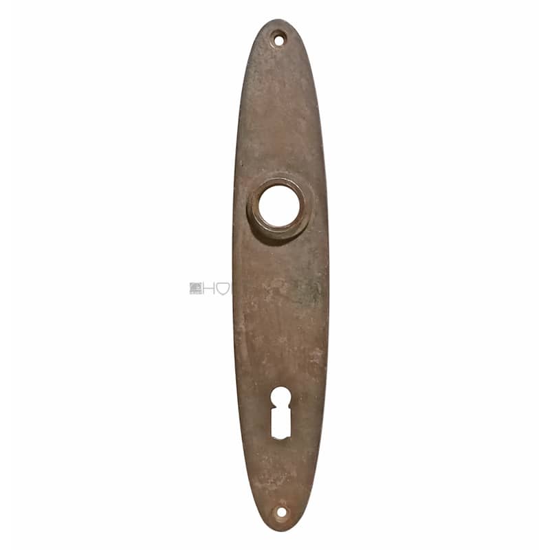 Langschild 1920er alt Messingguss oval Türdrücker 17.3mm 78