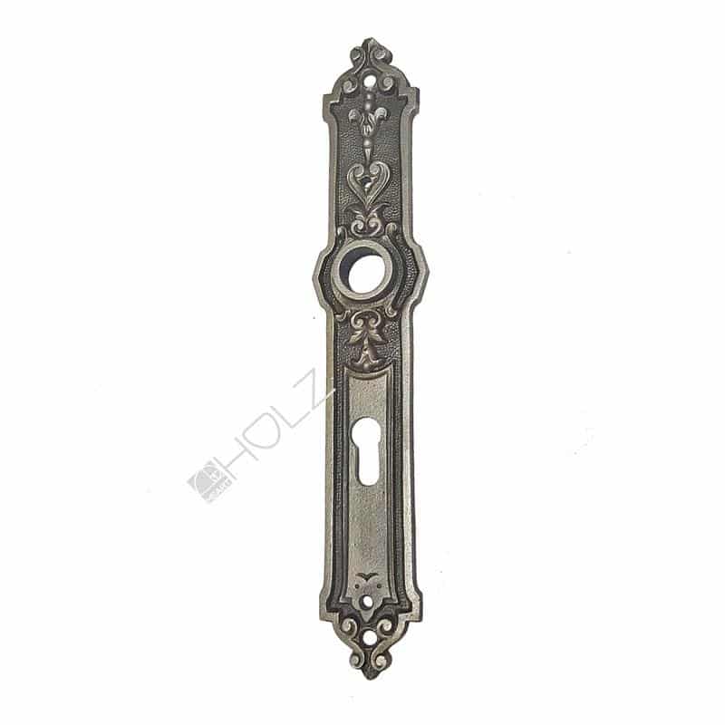 Langschild antik Eisen Türdrücker Türklinke 18mm 63 PZ