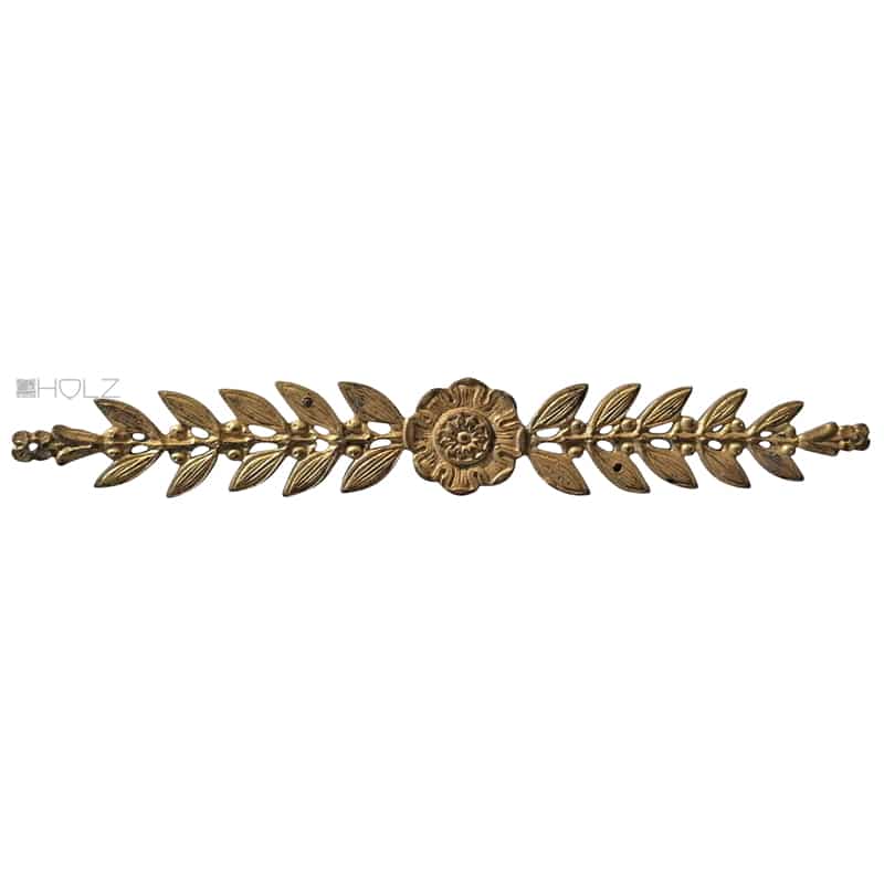 Bronze Möbelbeschlag antik Lorbeer alt Blüte 19cm