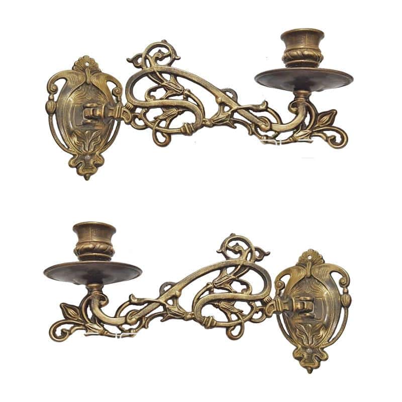 Klavier Kerzenhalter Jugendstil alt Kerzenhalter Paar