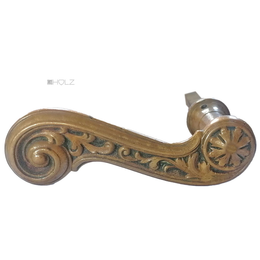 Türdrücker antik neo barock Blüte floral alt rechts 16mm 8er Vierkant