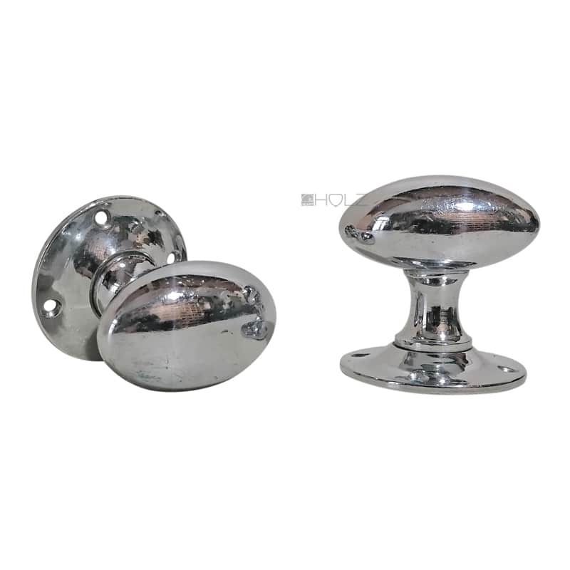 Türknauf Art Deco alt Messing vernickelt oval Drehgriff 60mm 8er Vk