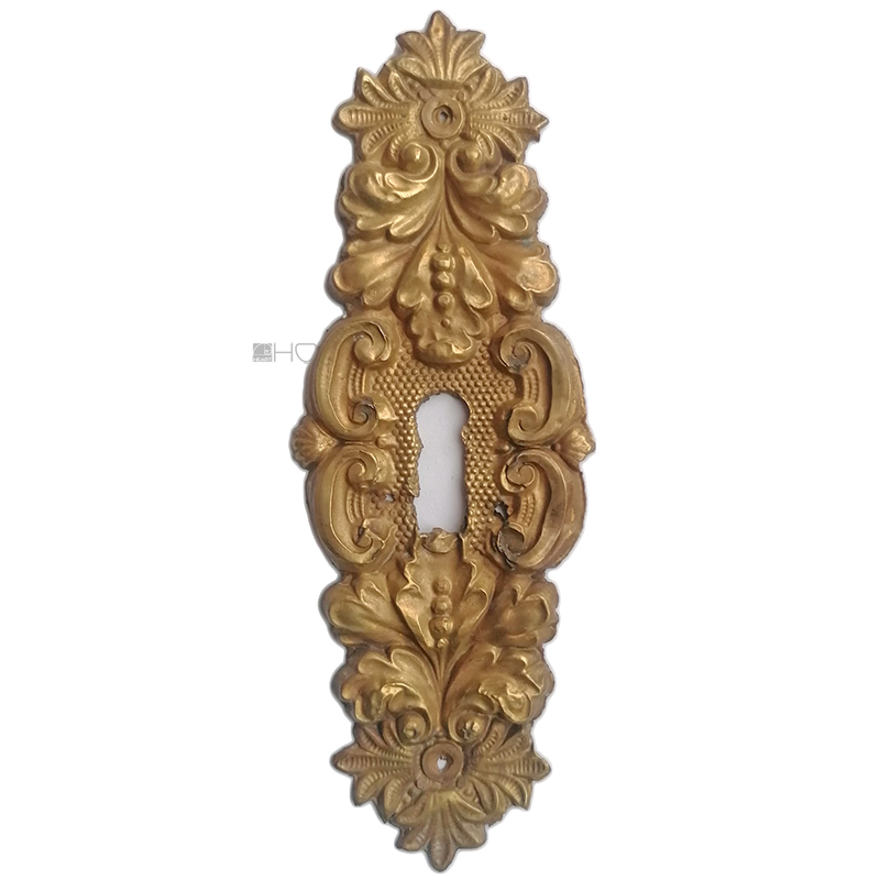 Möbel Schlüsselschild antik Messingblech 16cm