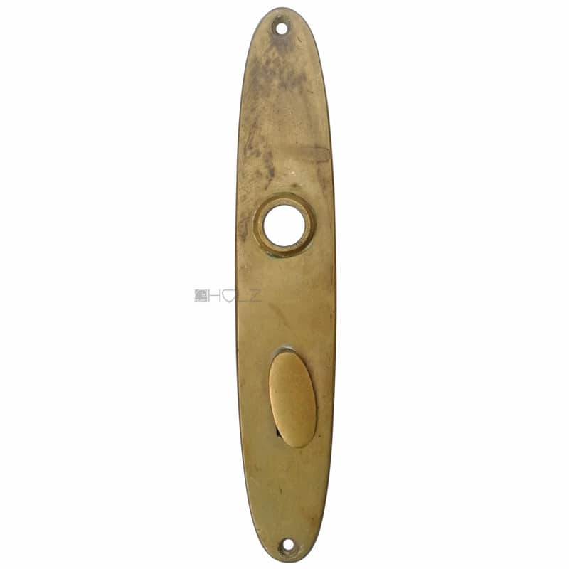 Langschild alt 1920er oval Messing Art Deco 42x222-16.2x72 Langschild alt 1920er oval Messing Art Deco 42x222-16.2x72