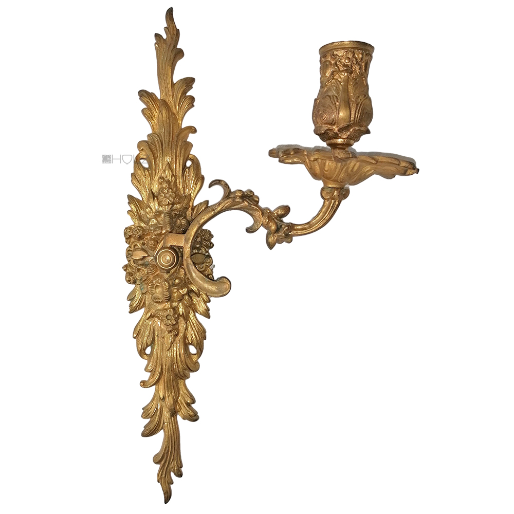 Wand Kerzenhalter antik Wandleuchter Bronze 33cm 810gr.