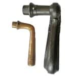 Großer Türdrücker antik Haustür alt Blattwerk Volute Eisen 24mm 10er Vk