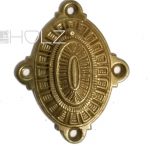 Schlüsselrosette antik Strahlen Messing alt Schlüsselschild
