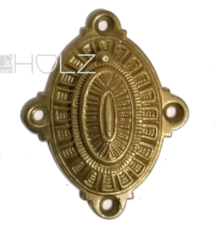 Schlüsselrosette antik Strahlen Messing alt Schlüsselschild
