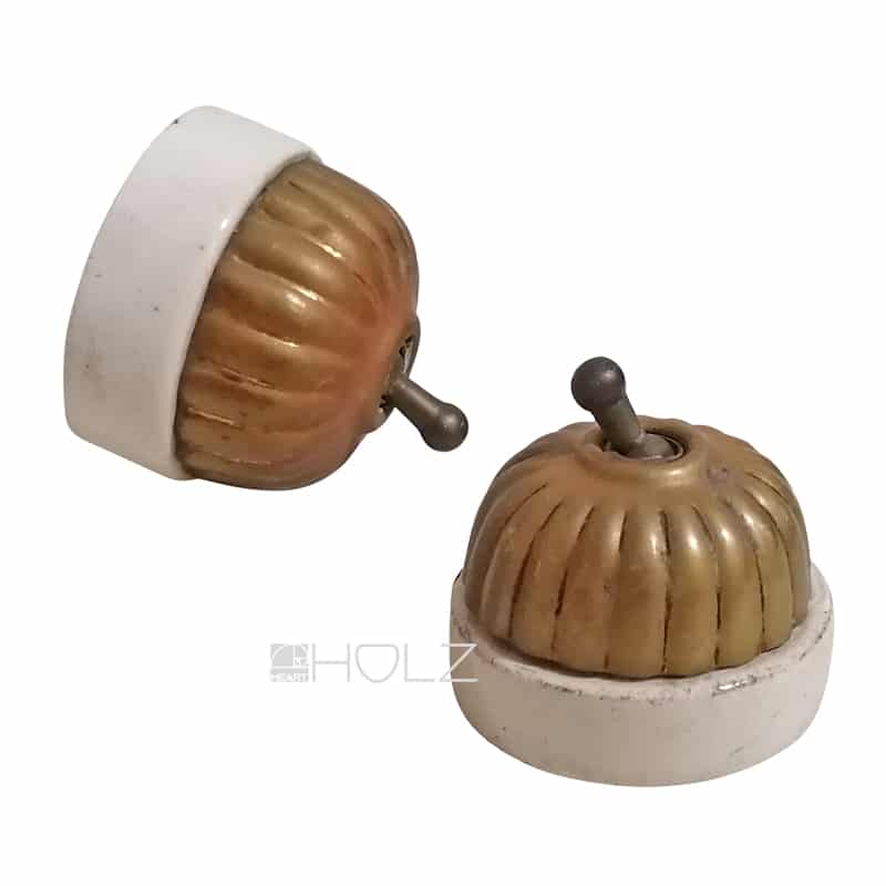 Lichtschalter antik Art Deco Messing Porzellan Kippschalter alt