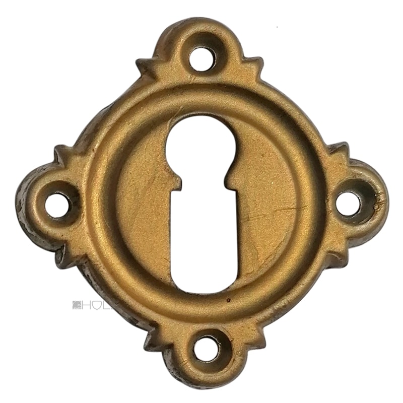 Schlüsselschild antik Messingblech alt Tür Schlüsselrosette 51mm