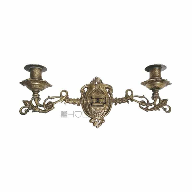 Klavier Kerzenhalter antik Jugendstil Paar DoppelLeuchter alt Wandhalter