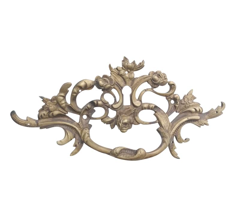 Bronze Beschlag antik Schubladengriff feuervergoldet Möbel alt 23 cm