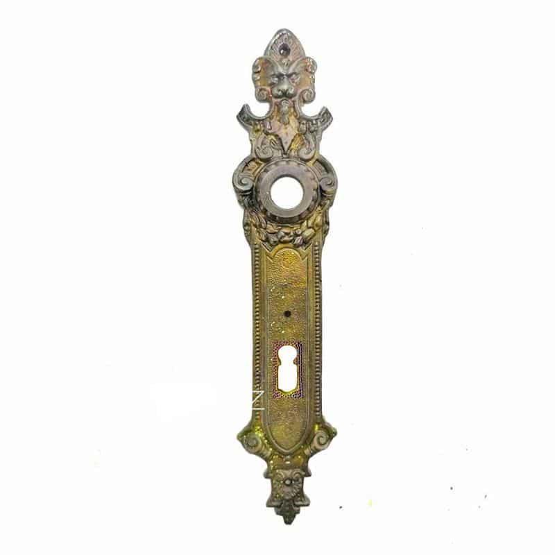 Langschild antik Eisen Löwe Türdrücker alt 18.2mm 78 Langschild antik Eisen Löwe Türdrücker alt 18.2mm 78
