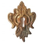 Möbel Bronze Schlüsselschild antik neo barock Blatt 73mm