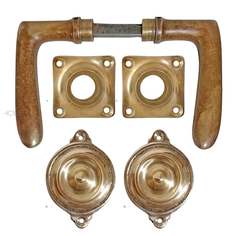 Drückergarnitur 1920er Bauhaus Messing Türklinken 9er Vk