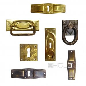 Art Deco Möbelbeschläge antik Art Nouveau Messing Strahlen