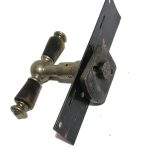 Fensterolive antik Messing vernickelt Fensterriegel Einreiber alt
