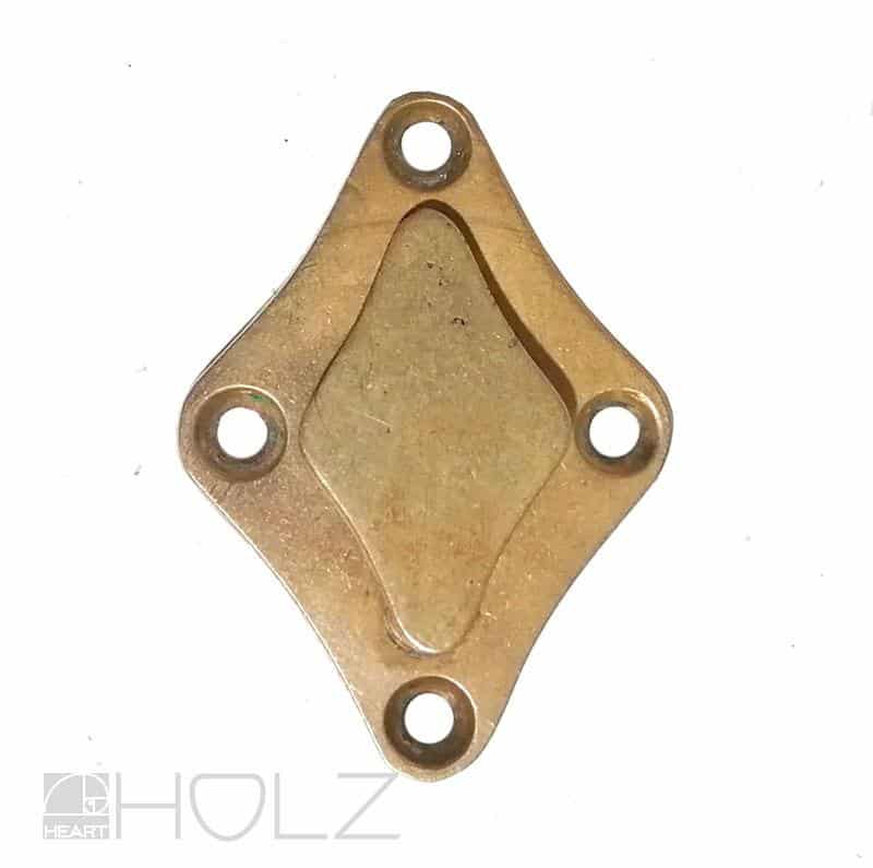 Bauhaus Schlüsselschild antik 1920er Messing Raute alt Tür 42 mm