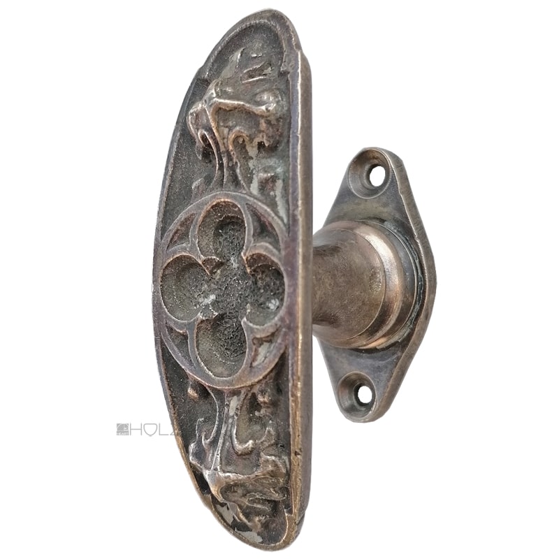 Fensterolive Fenstergriff antik oval neo gotisch Gotik alt 85/45/43