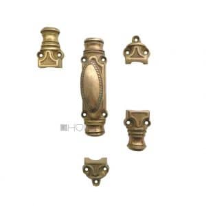 Basquille antik Fensterolive Set Frankreich Messing Stange halbrund 16mm