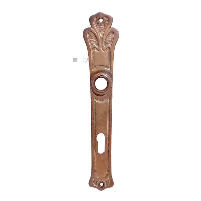 Langschild Jugendstil alt floral Türdrücker 16mm 72