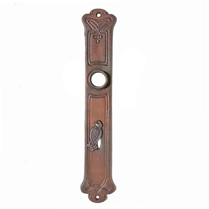 Jugendstil Langschild antik Gusseisen verkupfert 19 mm 72