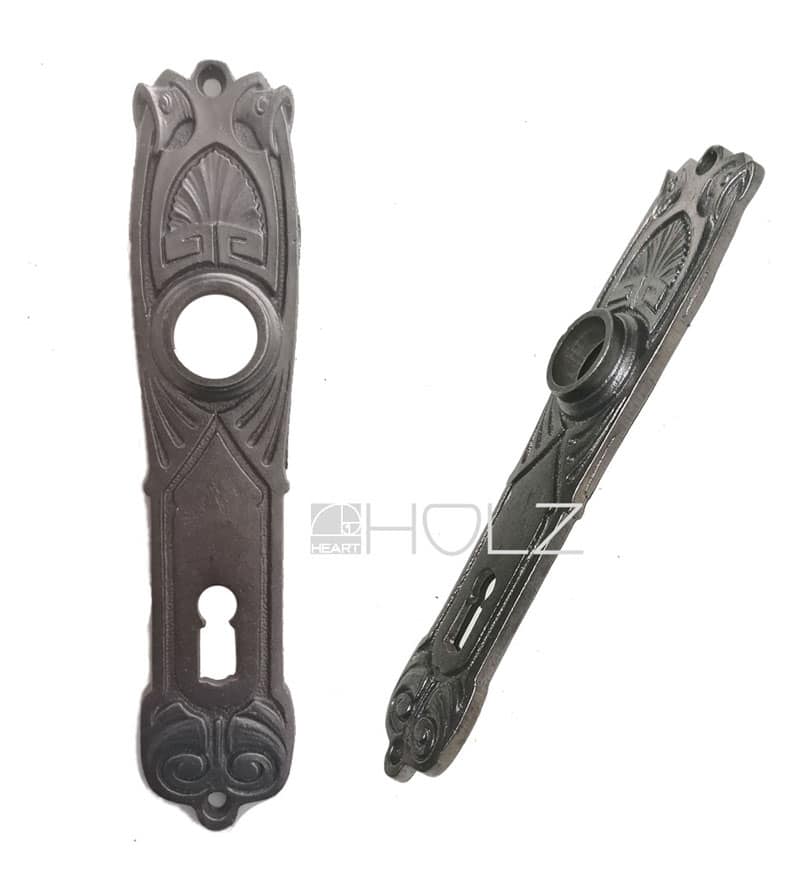 Jugendstil Kurzschild antik Gusseisen Drückerschild 19.1 mm 63