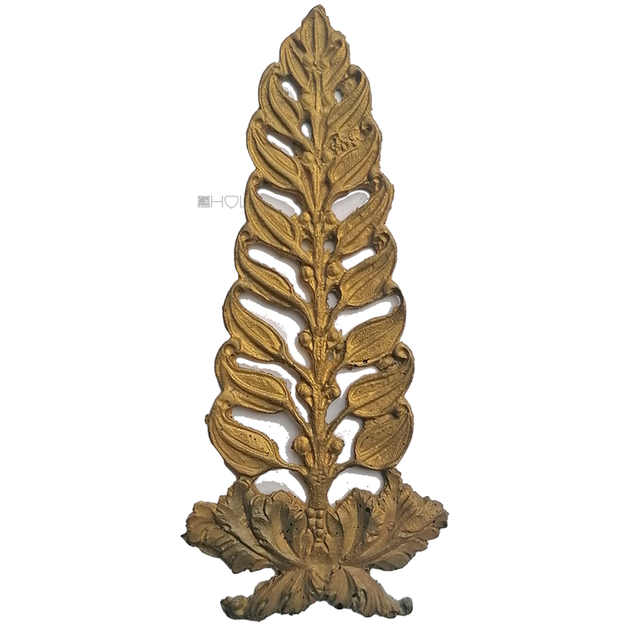 Möbel Bronze Beschlag antik Palmette Lorbeer 12cm