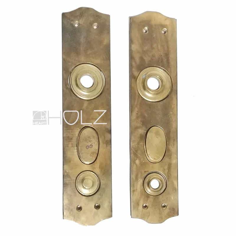 Langschilder antik Einstemmschilder Gründerzeit Türdrücker alt 72 mm