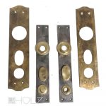 Langschilder antik Einstemmschilder Gründerzeit Türdrücker alt 72 mm