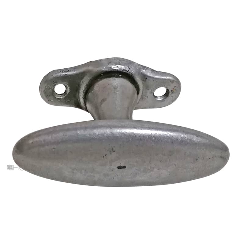 Fensterolive 1920er alt oval Fenstergriff Stahl 83/50/43