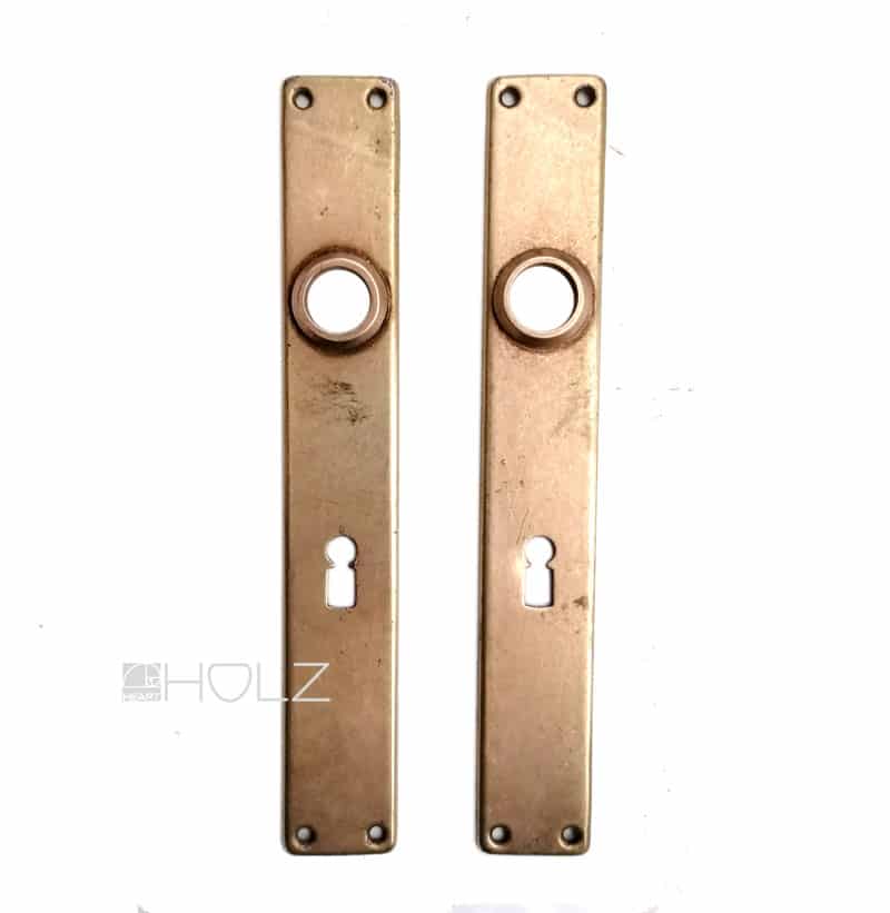 Langschilder Messing Bauhaus Türdrücker alt 20.3 mm 78