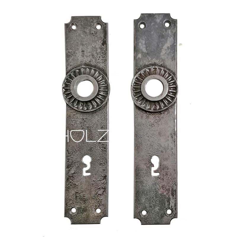 Langschilder antik Eisen Gründerzeit alt Türdrücker 19mm 78 Langschilder antik Eisen Gründerzeit alt Türdrücker 19mm 78