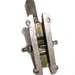 Basküle Klappgriff Zahnrad antik alt silber Horn Schwengel Stangenantrieb