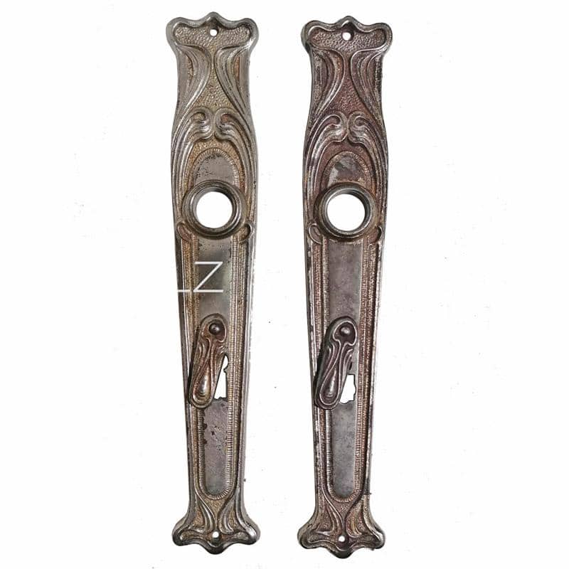 Langschilder antik alt Jugendstil Gusseisen Türblenden 18.7 mm 72