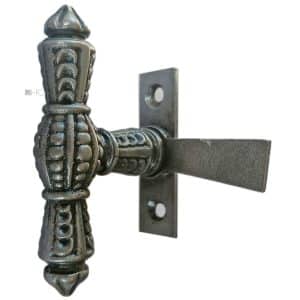 Fensterolive antik Fenstergriff Fensterriegel Eisen Perle Einreiber 89mm