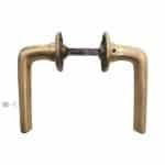 Türklinken Bauhaus oval Messing alt antik Türdrücker Rosetten
