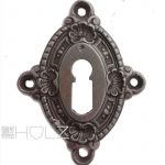 Schlüsselschild antik alt Muschel Gusseisen Schlüsselrosette BB