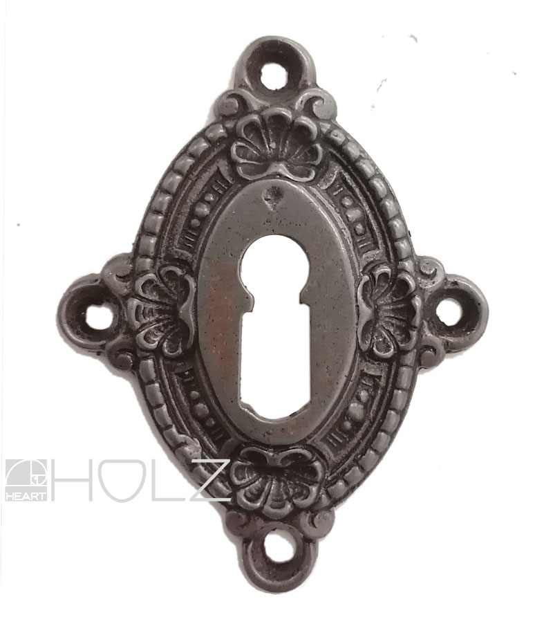 Schlüsselschild antik alt Muschel Gusseisen Schlüsselrosette BB