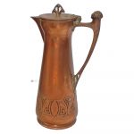 Jugendstil Kanne Kupfer Messing alt 1403gr. 35cm Nr. 117