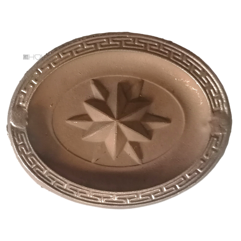 Möbel Bronze Beschlag oval antik Stern 77mm 79gr.