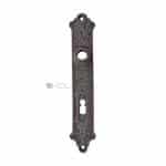 Langschild Eisen antik Türdrücker alt Türklinke Gründerzeit 16.2 mm 78